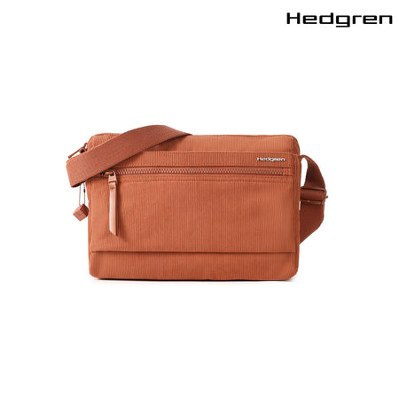 Hedgren Eye M Shoulder Bag Medium + RFID Corduroy Rdwood Burl